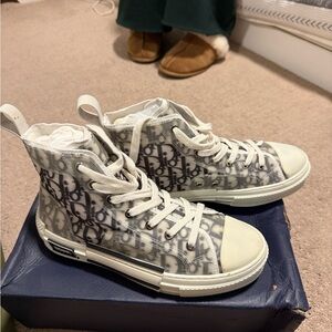 Dior High-Top Athletic Shoes in Black and White